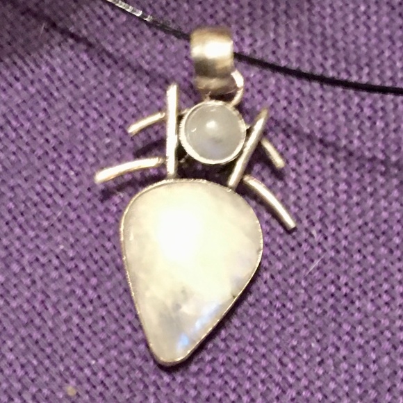 Jewelry - Sale! Silver Rose Quartz and Moonstone Pendant Natural Stones - bundle only.